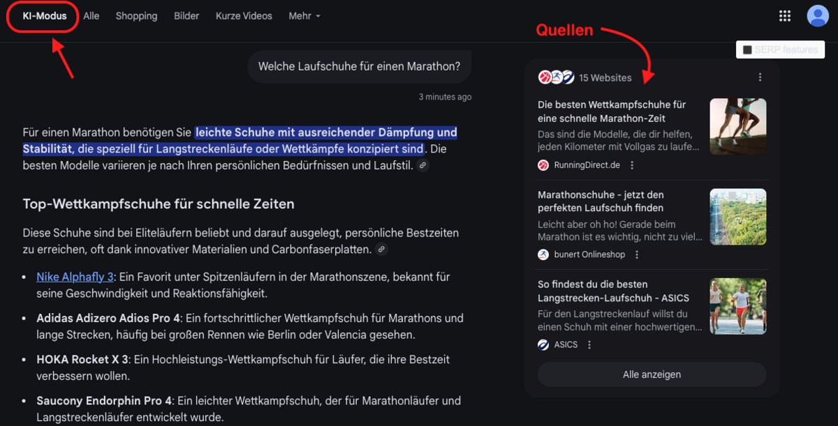 Der KI-Modus in der Google-Suche